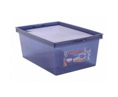 Boîte de rangement plastique crystaline 38 x 26,7 x 15,3 bleu profond 10 l