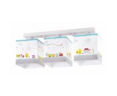 Lampe plafonnier enfant train - Bleu