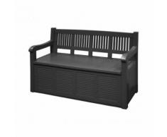 Banc coffre de jardin gris en plastique - Gris