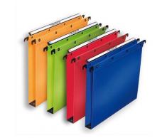 Dossiers suspendus L'Oblique en polypro - pour tiroir - fond 30 mm - coloris assortis - boite de 10