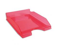 Corbeille à courrier Exacompta éco - rose translucide - Lot de 10