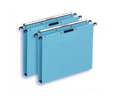 Dossiers suspendus en kraft bleu L'Oblique AZX - pour tiroir - fond 30 mm - attache velcro - paquet de 25