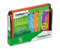 Dossiers suspendus AZV carte Canson orange - pour armoire - paquet de 10 : 5 dos en 15 mm et 5 dos en 30 mm