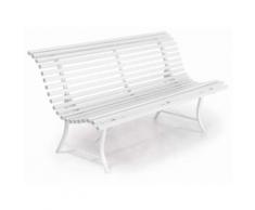 Banc de jardin LOUSIANE 200cm - 20 lattes - Blanc