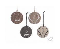Suspensions rondes motifs et coloris assortis (Lot de 8) D.10cm BRUT