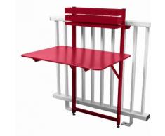 Table de balcon pliante rabattable en acier hauteur 115cm BISTRO piment