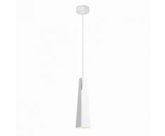 Suspension LED en aluminium diamètre 8.2cm hauteur 30cm Pluma blanc blanc