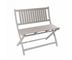Banc de jardin pliant 2 places en acacia 90cm BURANO taupe