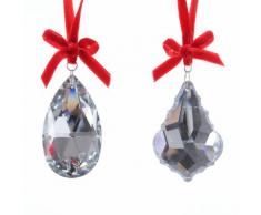 Set de 2 suspensions diamant et ruban velours