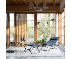 Chilienne multiposition pliante en acier et toile Air Comfort TRANSABED noir