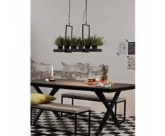 Suspension barre LED 3 lumières en métal longueur 80cm Tray noir noir