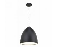 Suspension dôme LED en métal avec diffuseur en plastique noir diamètre 31cm Kazuo noir noir
