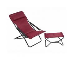 Chilienne toile Air Comfort TRANSABED + repose pieds rouge NEXT