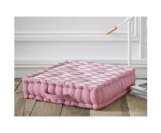 Coussin de sol scandinave coton capitons rose/blanc CALIFORNIA DREAM