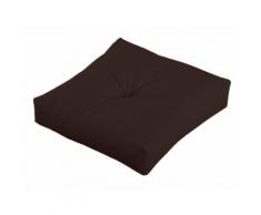 Coussin de sol en coton marron capitonné ROMEO