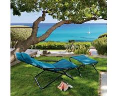 Chilienne multiposition pliante en acier et toile Air Comfort TRANSABED bleu