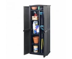 Armoire de jardin en résine haute anthracite RATTAN gris
