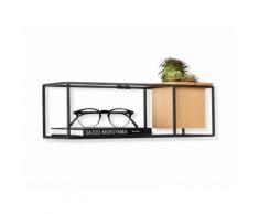 Etagère mural métal pot de rangement bois MDF CUBIST