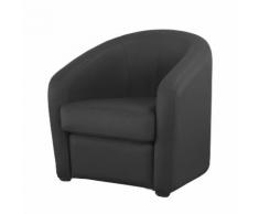 Fauteuil cabriolet en cuir avec coussin gris déhoussable PUNGI