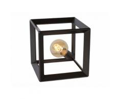 Lampe à poser carrée industrielle hauteur 25 cm THOR gris gris