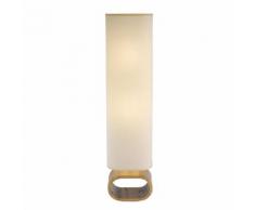 Lampadaire colonne avec pied en bois et abat jour en tissu hauteur 121cm Nekso beige beige