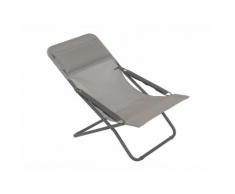 Chilienne multiposition pliante en acier et toile Batyline TRANSABED taupe