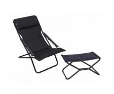 Chilienne toile Air Comfort TRANSABED + repose pieds NEXT noir