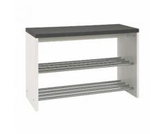 Meuble à chaussures en acier et bois avec banc MARTIN 2
