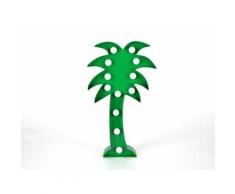 Palmier lumineux LED à pile en métal hauteur 35cm Vert PLANT vert
