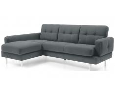 JUSTyou Chayma Canapé d'angle Velours Anthracite