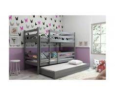 JUSTyou Kera+lit supplémentaire Lit Anthracite