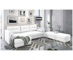 JUSTyou Kaito Canape d'angle Blanc Cuir synthetique