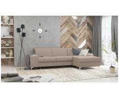 JUSTyou Lino Canapé d'angle Marron Tissu structuré