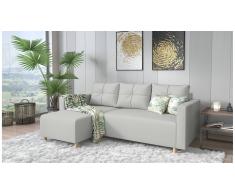 JUSTyou Livenza Canapé d'angle Gris Cuir synthetique