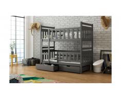 JUSTyou Tom Lit superposé Anthracite 80x185 cm