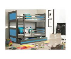 JUSTyou Lora Lit superposé Anthracite Bleu