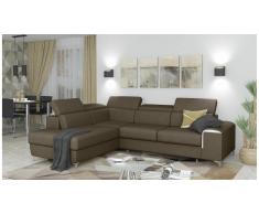 JUSTyou Caio Canapé d'angle Marron Cuir synthétique