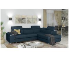 JUSTyou Caio Canapé d'angle Bleu Cuir synthétique