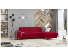 JUSTyou Lino Canapé d'angle Rouge Velours