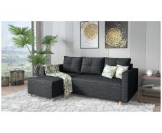 JUSTyou Livenza Canapé d'angle Gris Tissu structure