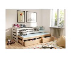 JUSTyou KOBI III Lit gigogne enfant Blanc Pin