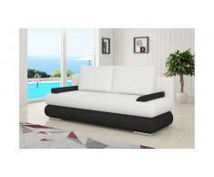 JUSTyou Milo Canapé lit sofa 95x205x90 cm Blanc Noir