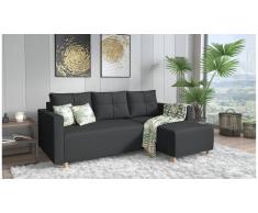 JUSTyou Livenza Canapé d'angle Anthracite Cuir synthetique