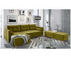 JUSTyou Kaito Canape d'angle Jaune Velours