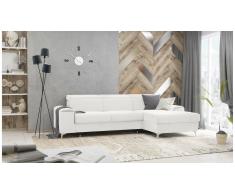 JUSTyou Lino Canapé d'angle Blanc Velours