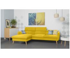 JUSTyou Nuno Canapé d'angle Jaune Velours