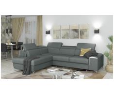 JUSTyou Caio Canapé d'angle Gris Cuir synthétique