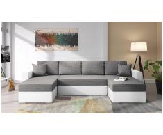 JUSTyou Savio Canape panoramique Gris Cuir synthetique