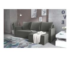 JUSTyou Tanita Canape d'angle Gris Velours