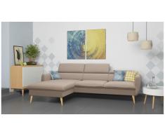 JUSTyou Nuno Canapé d'angle Marron Tissu structuré